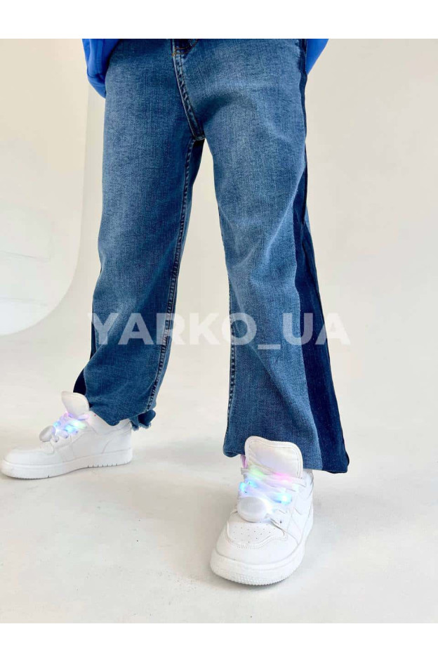 Джинси кольорові для дівчат LX139 з котону з лампасами 152(р)