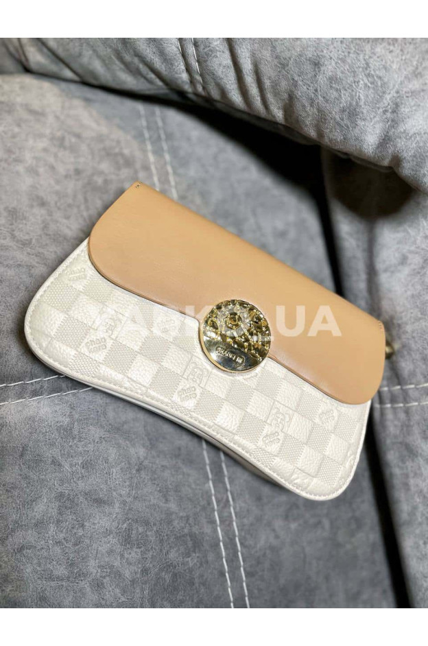 Сумка для дівчат та мам 872-5 з екошкіри LV брошка 24*14*7 см