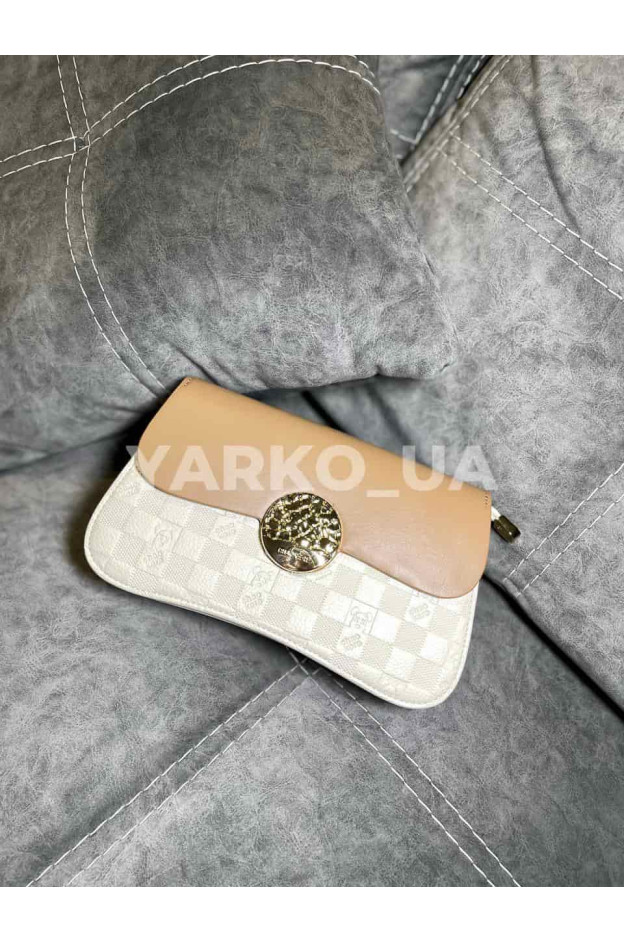 Сумка для дівчат та мам 872-5 з екошкіри LV брошка 24*14*7 см