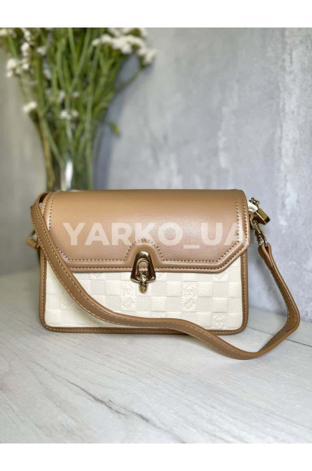 Сумка для дівчат і мам 8160 з екошкіри LV шахматка 22.5*17*10 см
