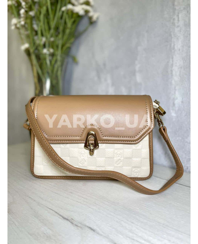 Сумка для дівчат і мам 8160 з екошкіри LV шахматка 22.5*17*10 см