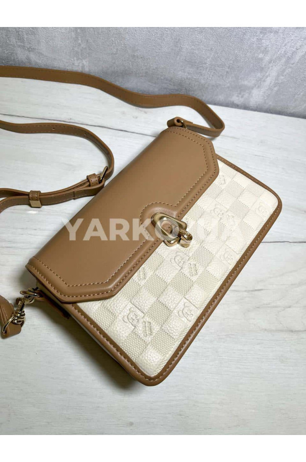 Сумка для дівчат і мам 8160 з екошкіри LV шахматка 22.5*17*10 см