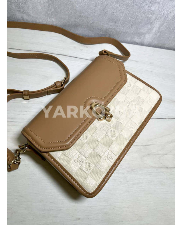 Сумка для дівчат і мам 8160 з екошкіри LV шахматка 22.5*17*10 см