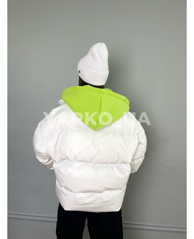 Куртка-пуффер для дівчат на зиму 87995 з синтепону обманка oversize(р)