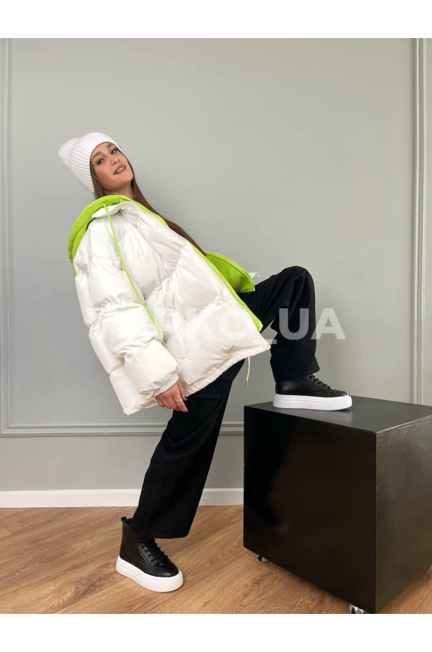 Куртка-пуффер для дівчат на зиму 87995 з синтепону обманка oversize(р)