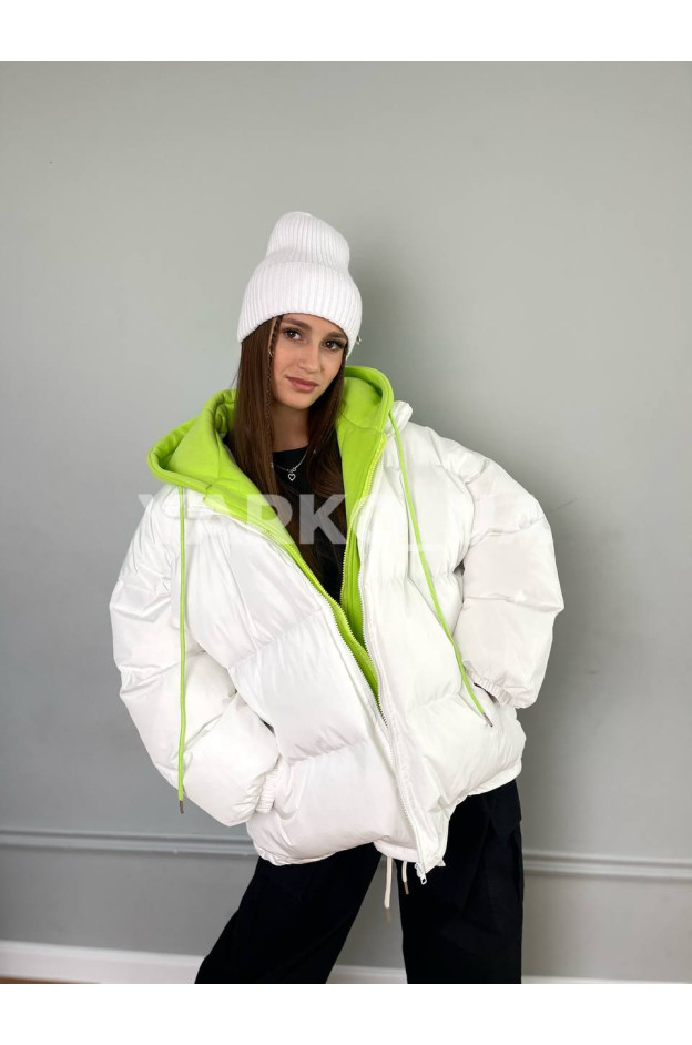 Куртка-пуффер для дівчат на зиму 87995 з синтепону обманка oversize(р)