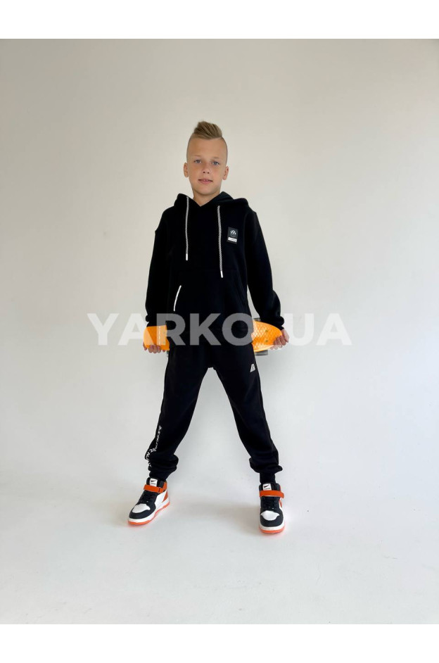 Худі для хлопчиків на зиму 453.03 з котону з флісом Illusion 140(р)