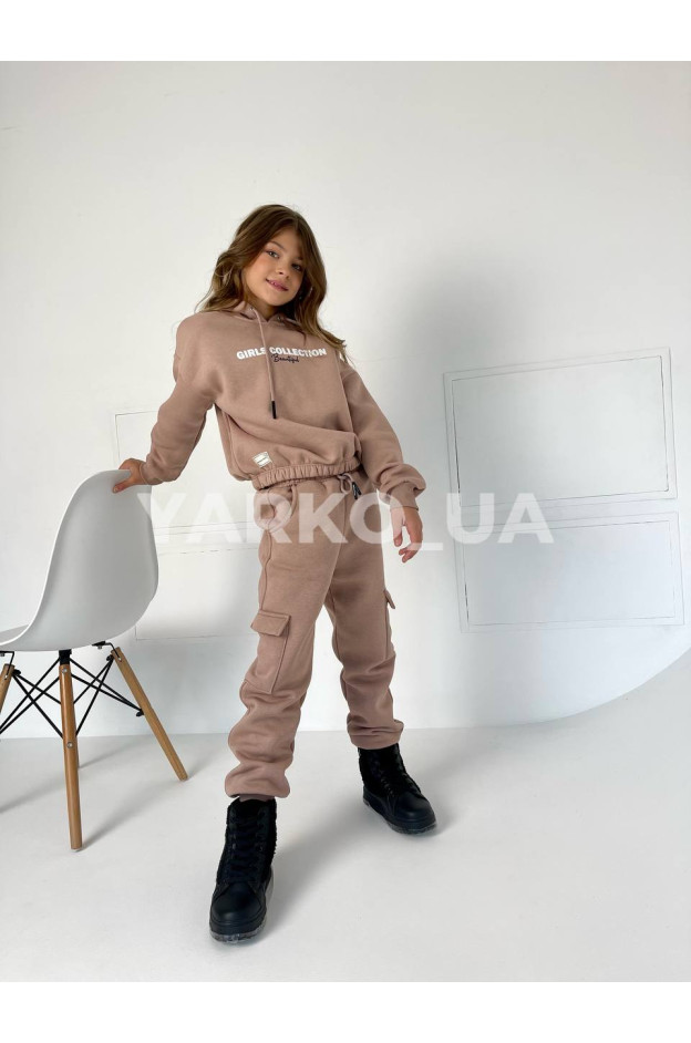 Костюм спортивний для дівчат на зиму 2186 з котону з флісом Beautiful 140(р)