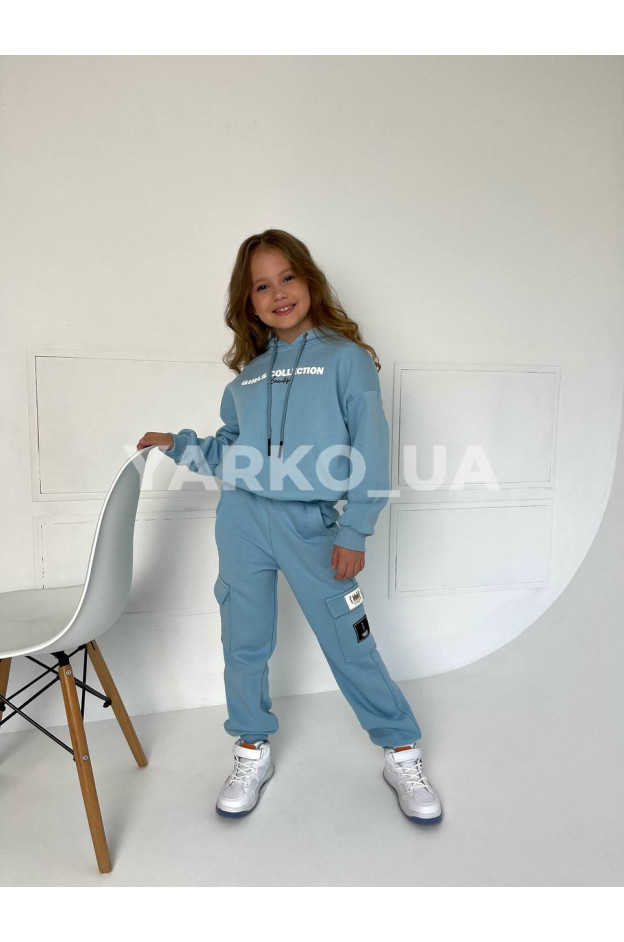 Костюм спортивний для дівчат на зиму 2186 з котону з флісом Beautiful 128(р)