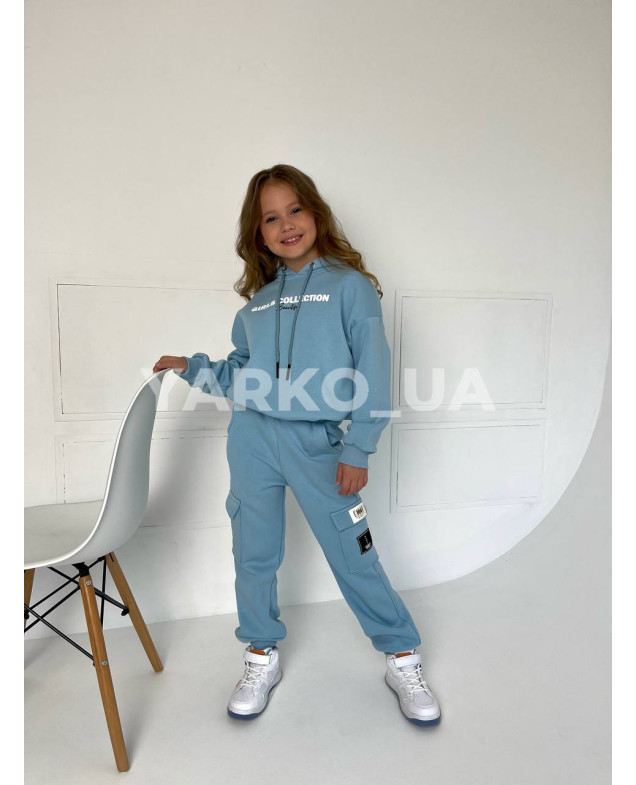 Костюм спортивний для дівчат на зиму 2186 з котону з флісом Beautiful 128(р)