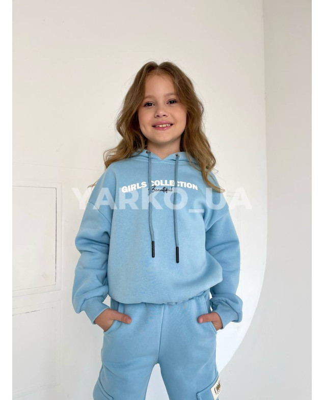 Костюм спортивний для дівчат на зиму 2186 з котону з флісом Beautiful 128(р)