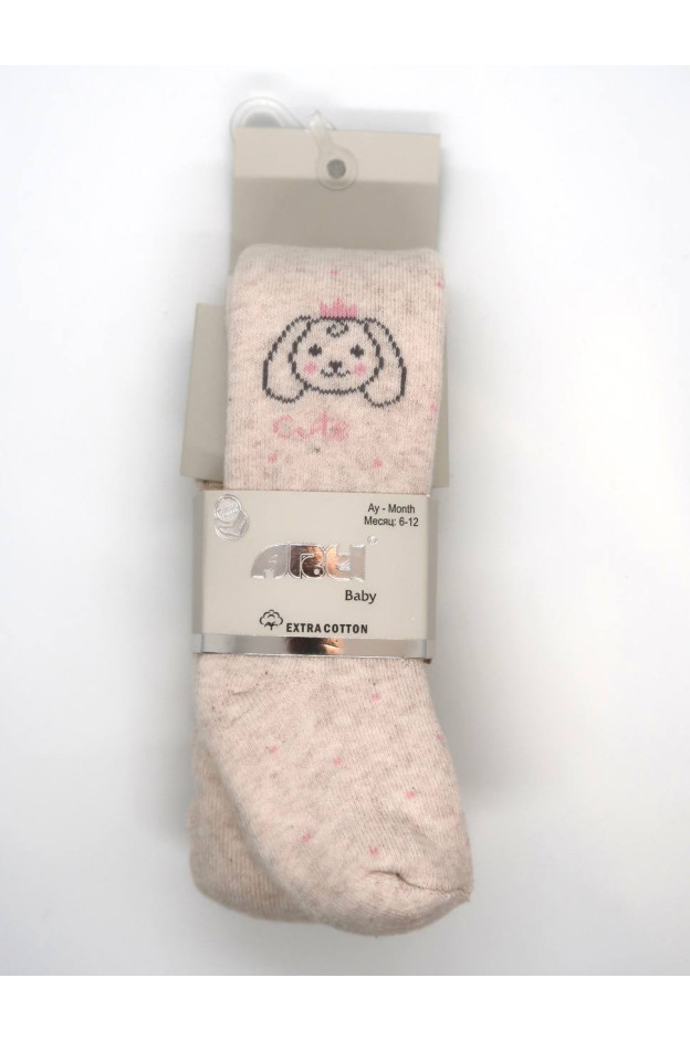 Колготи ARTI для дівчат на зиму 350168 махра беж cute 6-12(р)