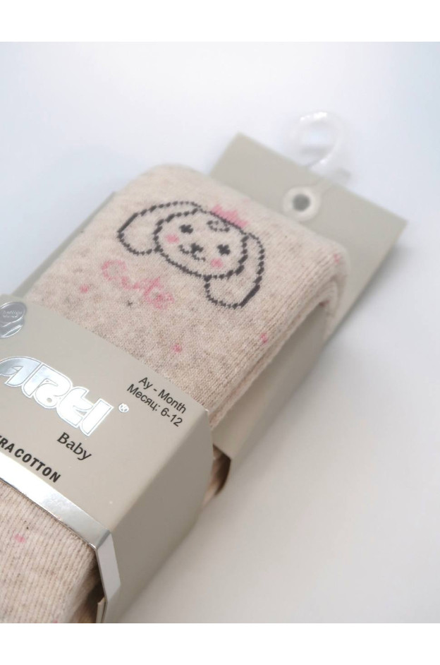 Колготи ARTI для дівчат на зиму 350168 махра беж cute 6-12(р)