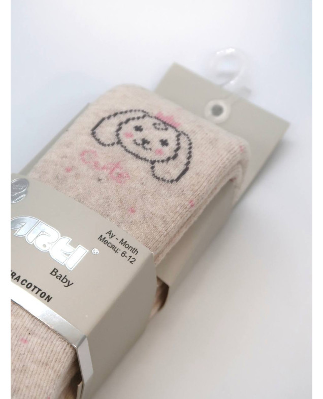 Колготи ARTI для дівчат на зиму 350168 махра беж cute 6-12(р)