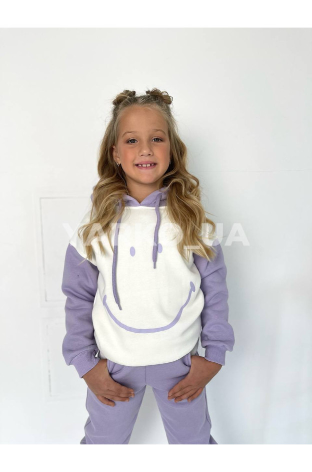 Костюм спортивний для дівчат на зиму 3107 з котону з флісом smile 128(р)