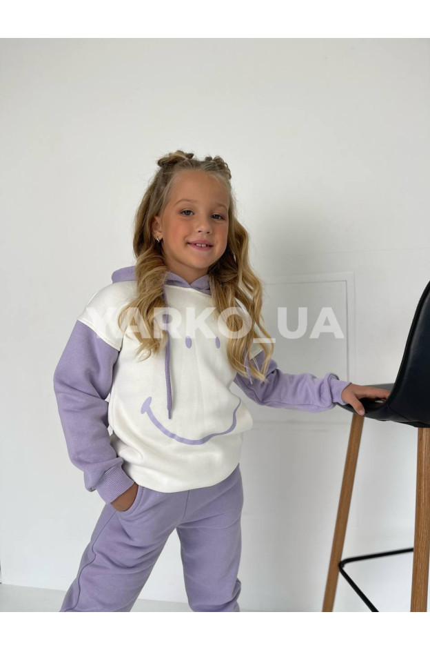 Костюм спортивний для дівчат на зиму 3107 з котону з флісом smile 128(р)