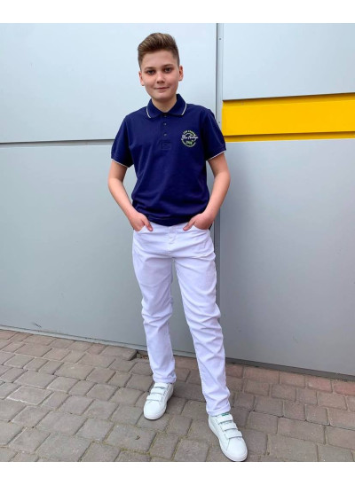 Джинси для хлопчика або дівчинки весна/осінь 2-381 котон МОМ Denimwear білі 116(р)