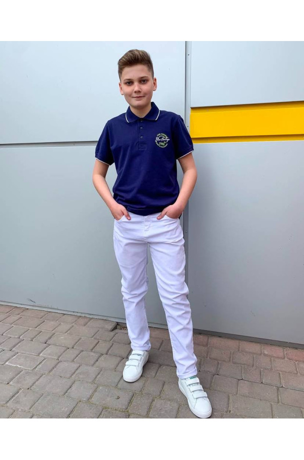 Джинси для хлопчика або дівчинки весна/осінь 2-381 котон МОМ Denimwear білі 116(р)