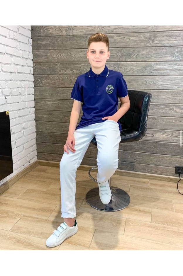 Джинси для хлопчика або дівчинки весна/осінь 2-381 котон МОМ Denimwear білі 116(р)