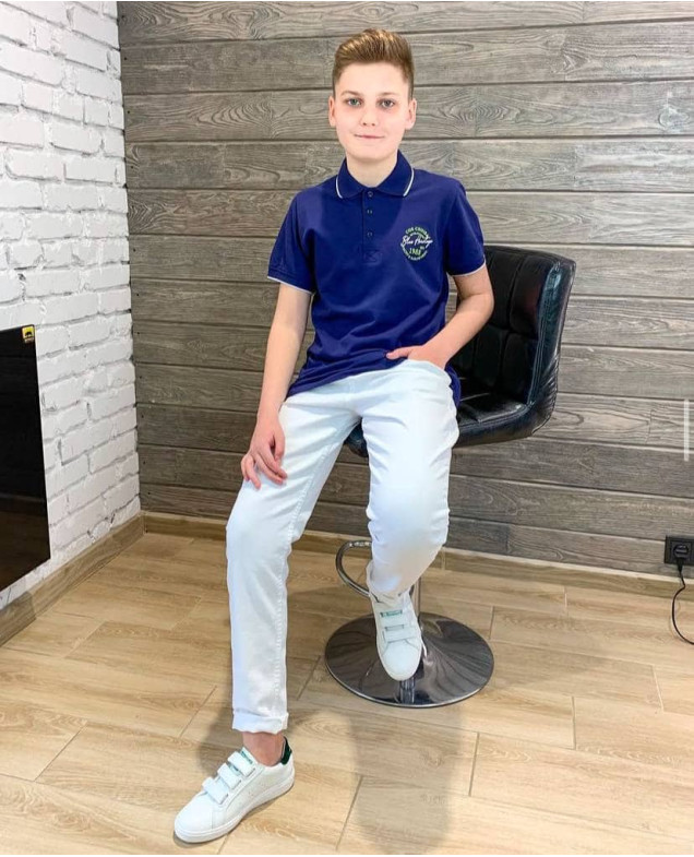 Джинси для хлопчика або дівчинки весна/осінь 2-381 котон МОМ Denimwear білі 116(р)