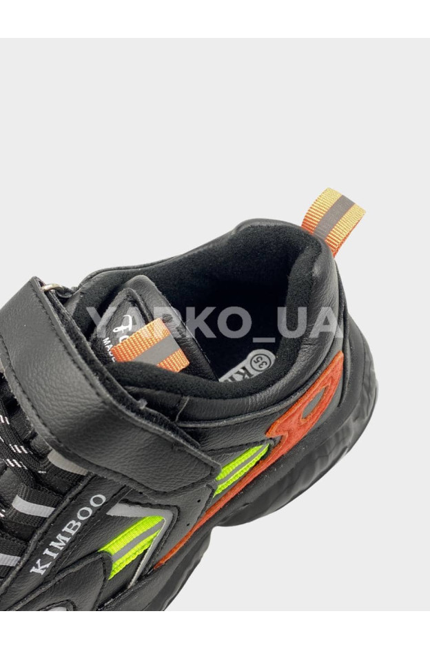 Кросівки KIMBOO для хлопчика весна/осінь H678-3A екошкіра/фліс чорний/оранж 32(р)