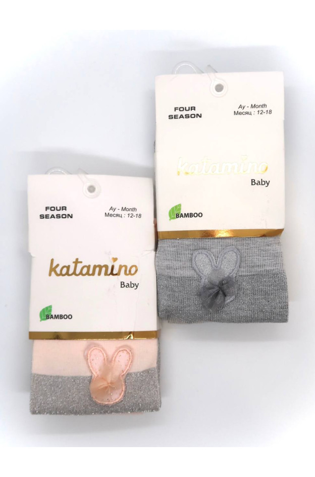 Колготи Katamino для дівчат весна/осінь K62223 котон/бамбук різнокольоровий зайчик 12-18(р)