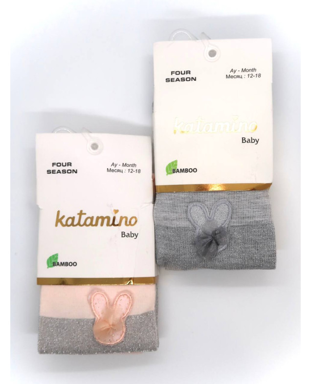 Колготи Katamino для дівчат весна/осінь K62223 котон/бамбук різнокольоровий зайчик 12-18(р)