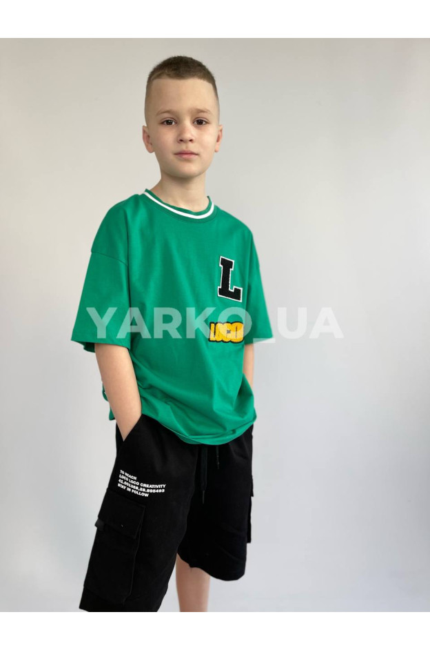 Футболка LOCOLOCO uni на літо 7045 з котону електрик буклє 134(р)