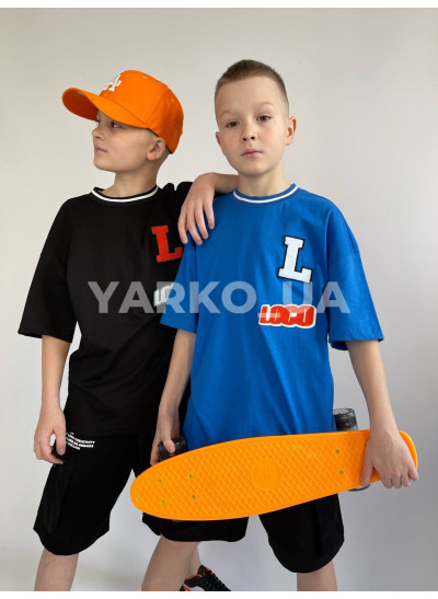 Футболка LOCOLOCO uni на літо 7045 з котону електрик буклє 134(р)