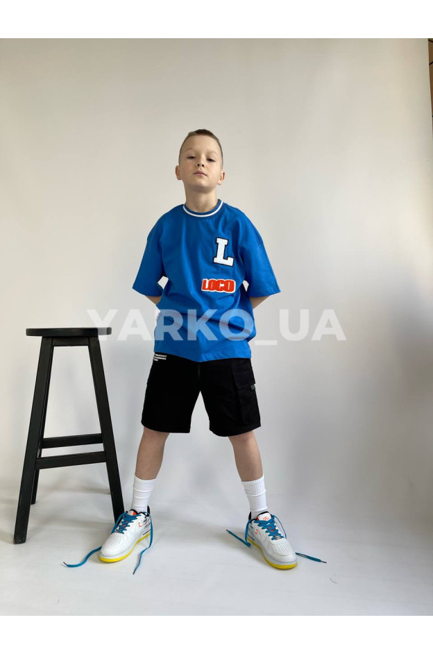 Шорти LOCOLOCO для хлопчиків на літо 7049 з котону чорний Reach 134(р)