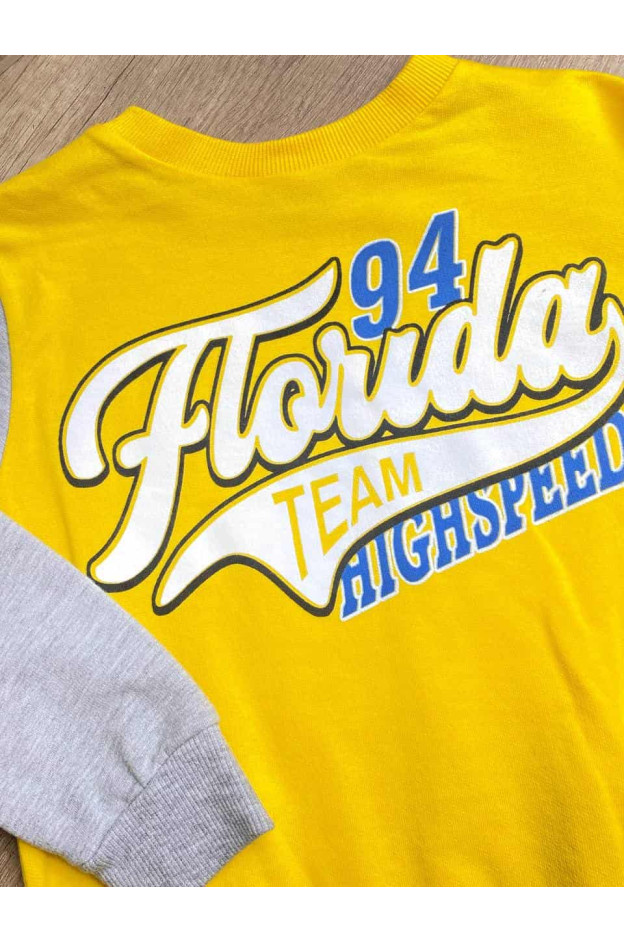 Костюм для хлопчика весна/осінь 2525 котон/фліс жовтий/чорний Florida 104(р)