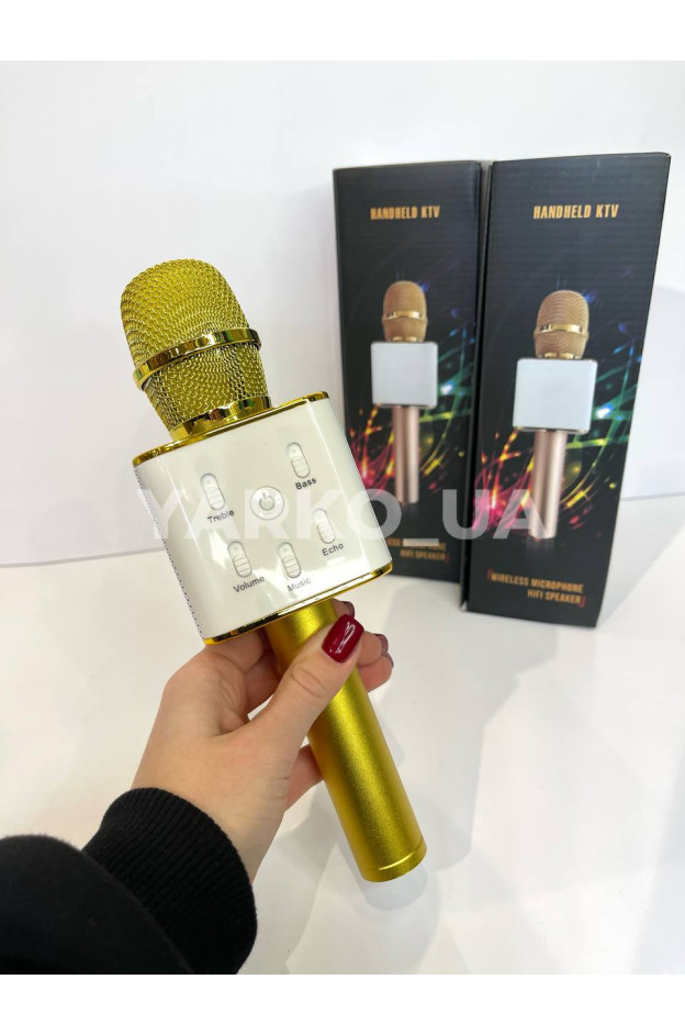 Мікрофон Китай 996363 караоке Bluetooth  Q7 Gold