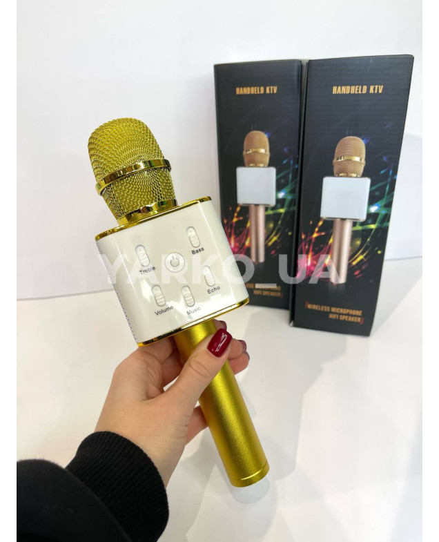 Мікрофон Китай 996363 караоке Bluetooth  Q7 Gold