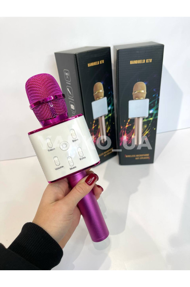 Мікрофон Китай 996363 караоке Bluetooth  Q7 Gold