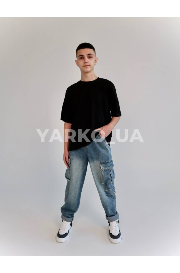 Джинси uni весна/осінь 89918 з котону блакитний мом Т.О.Р 140(р)