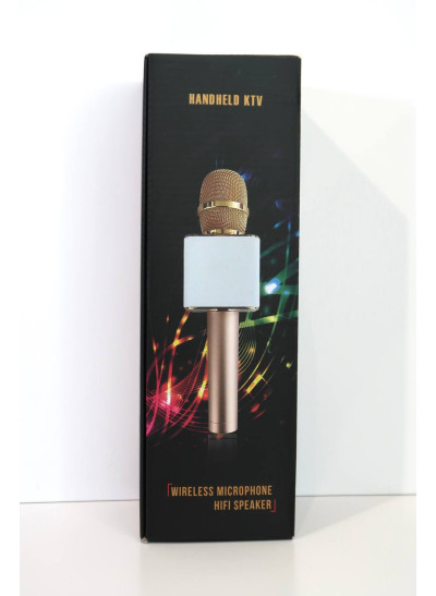 Мікрофон Китай 996363 Pink караоке Bluetooth  Q7 Gold
