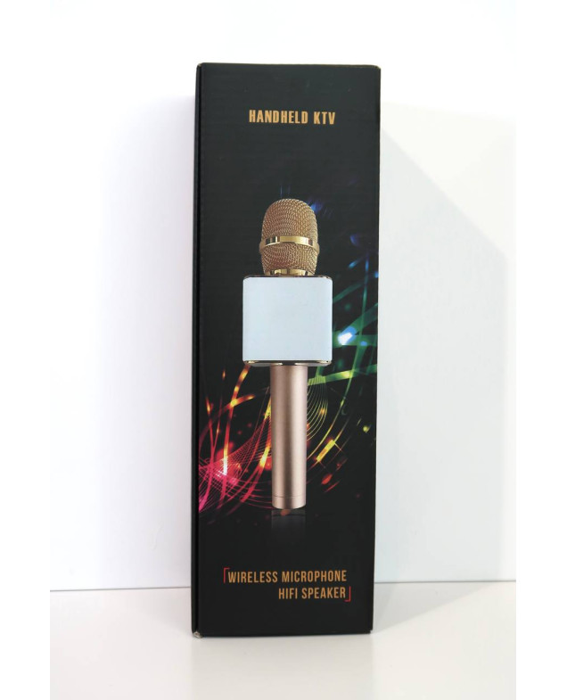 Мікрофон Китай 996363 Pink караоке Bluetooth  Q7 Gold