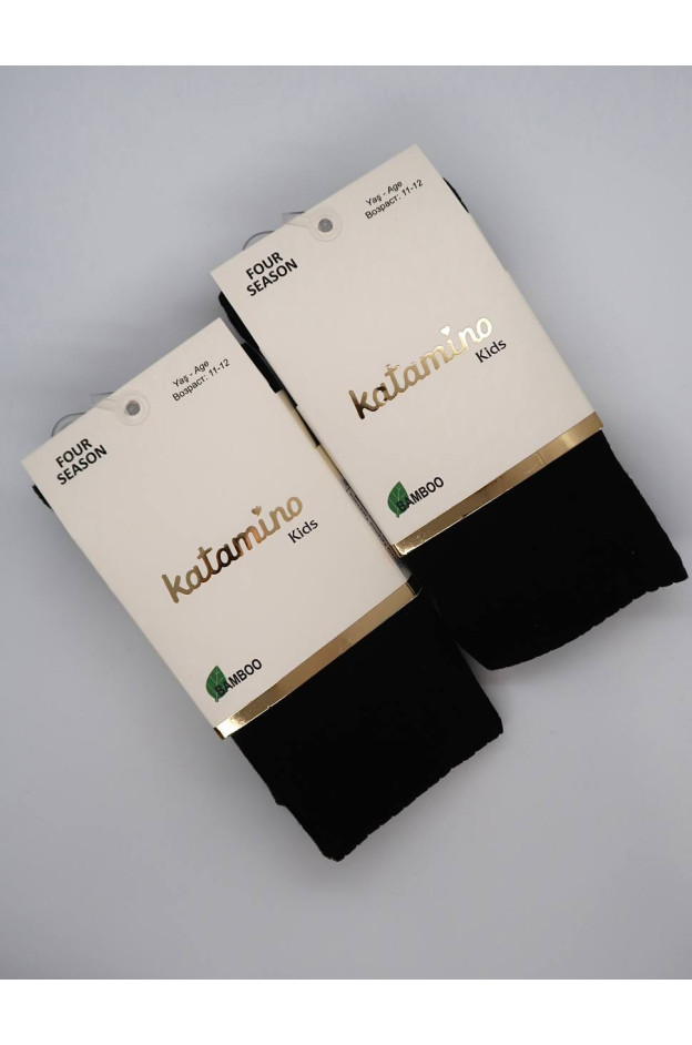 Колготи Katamino для дівчат весна/осінь K30208 віскоза чорний бамбук 13-14(р)