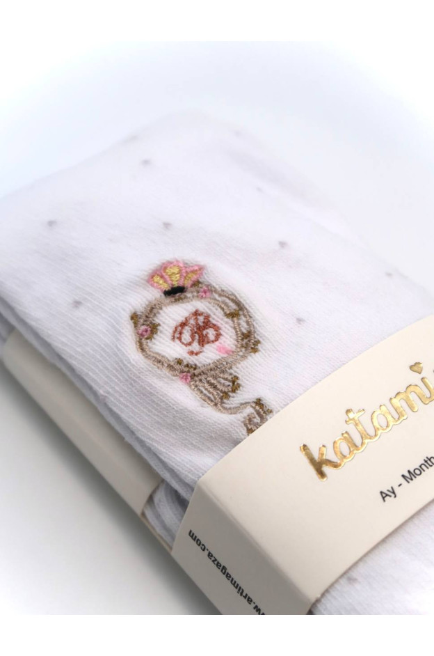 Колготи Katamino весна-осінь для дівчаток K31051 котон літера "B" білий 12-18(р) 