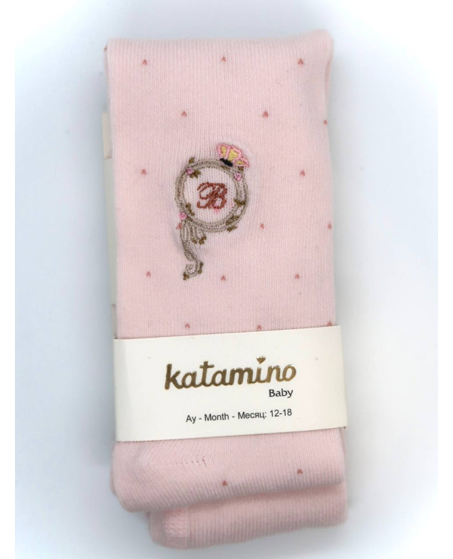 Колготи Katamino весна-осінь для дівчаток K31051 котон літера "B" рожевий 12-18(р) 