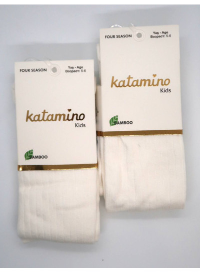 Колготи Katamino весна-осінь для дівчаток K30205 віскоза базові лапша молочний 5-6(р) 