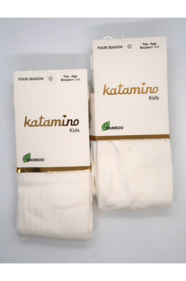 Колготи Katamino весна-осінь для дівчаток K30205 віскоза базові лапша молочний 5-6(р) 