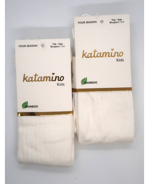 Колготи Katamino весна-осінь для дівчаток K30205 віскоза базові лапша молочний 5-6(р) 