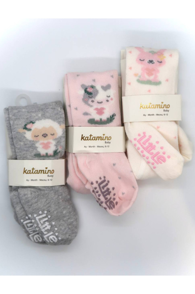 Колготи Katamino весна-осінь для дівчаток K38033 котон вівця сірий 18-24(р)