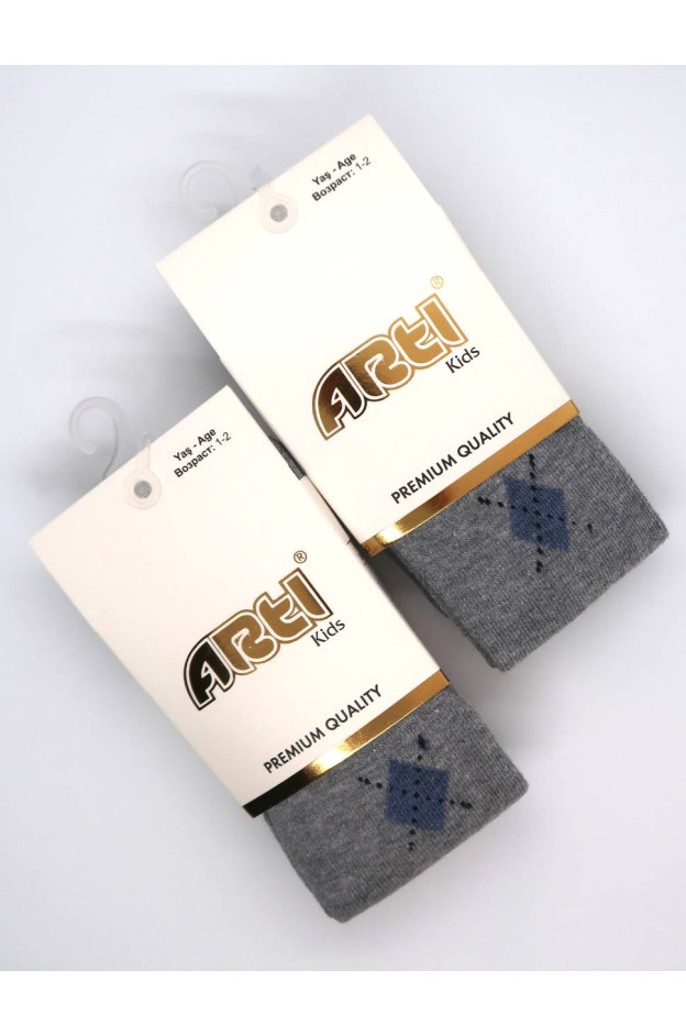 Колготи ARTI весна-осінь для хлопчиків 300341 котон ромби сірий 1-2(р)