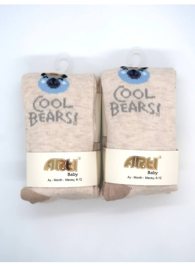Колготи ARTI весна-осінь для хлопчиків 300372 котон Cool Bears беж 6-12(р) 