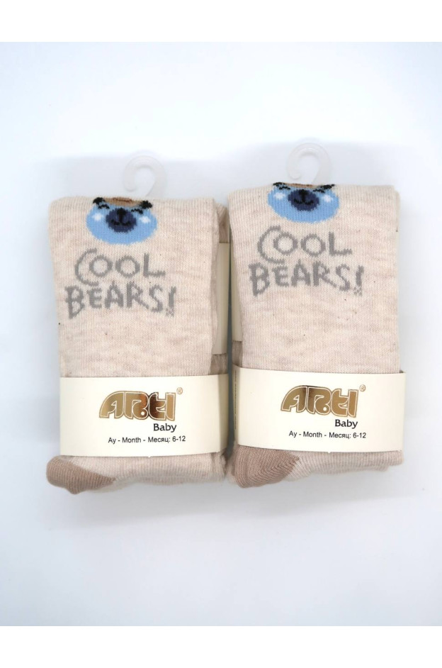 Колготи ARTI весна-осінь для хлопчиків 300372 котон Cool Bears беж 6-12(р) 