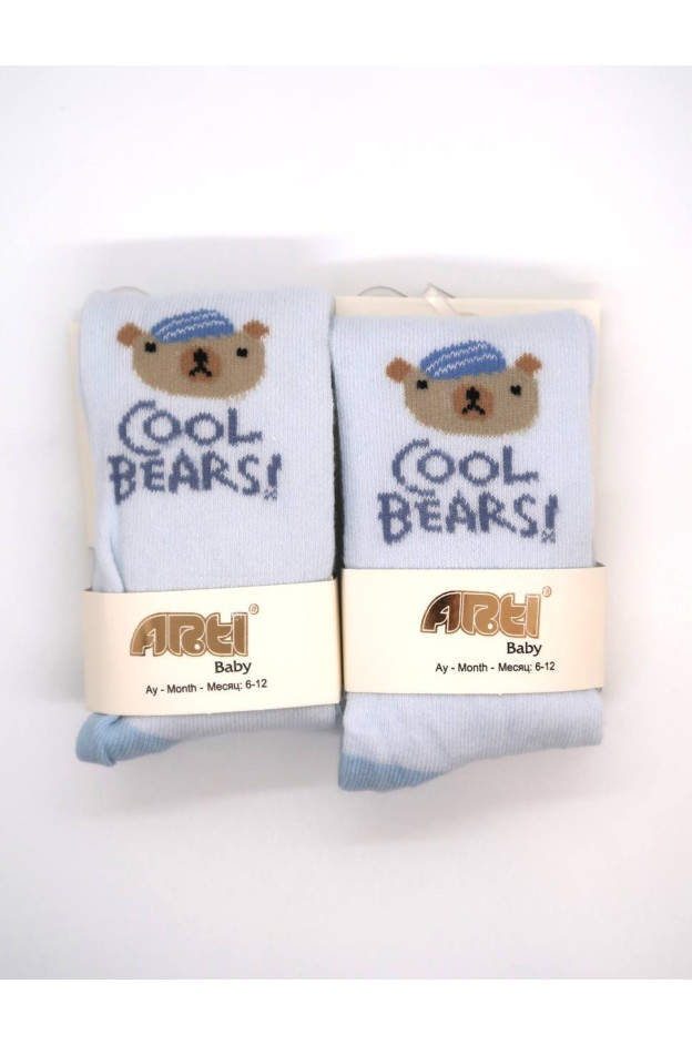 Колготи ARTI весна-осінь для хлопчиків 300372 котон Cool Bears блакитний 6-12(р) 
