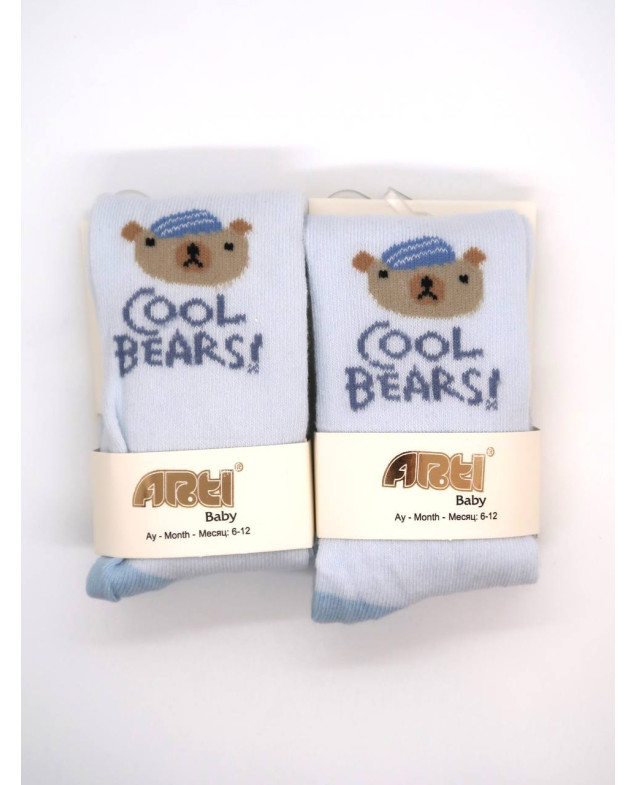 Колготи ARTI весна-осінь для хлопчиків 300372 котон Cool Bears блакитний 6-12(р) 