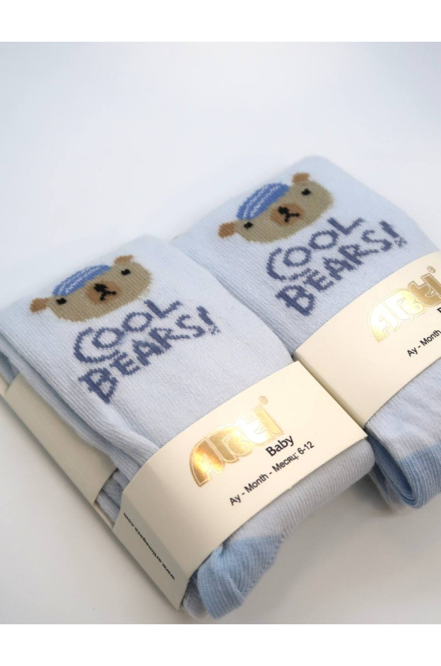 Колготи ARTI весна-осінь для хлопчиків 300372 котон Cool Bears блакитний 6-12(р) 
